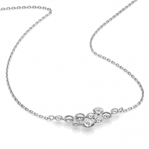 Silver necklace with crystals